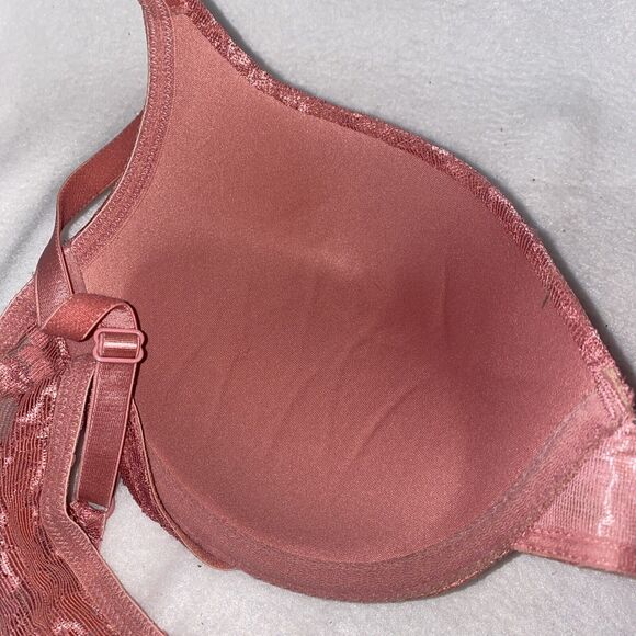 Victoria Secret Womens 36D Floral Lace Lined Push Up Bra Pink - Picture 5 of 8